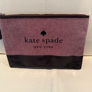 Kate Spade Ash St. Logo Large Tassel Pouch Purple Canvas